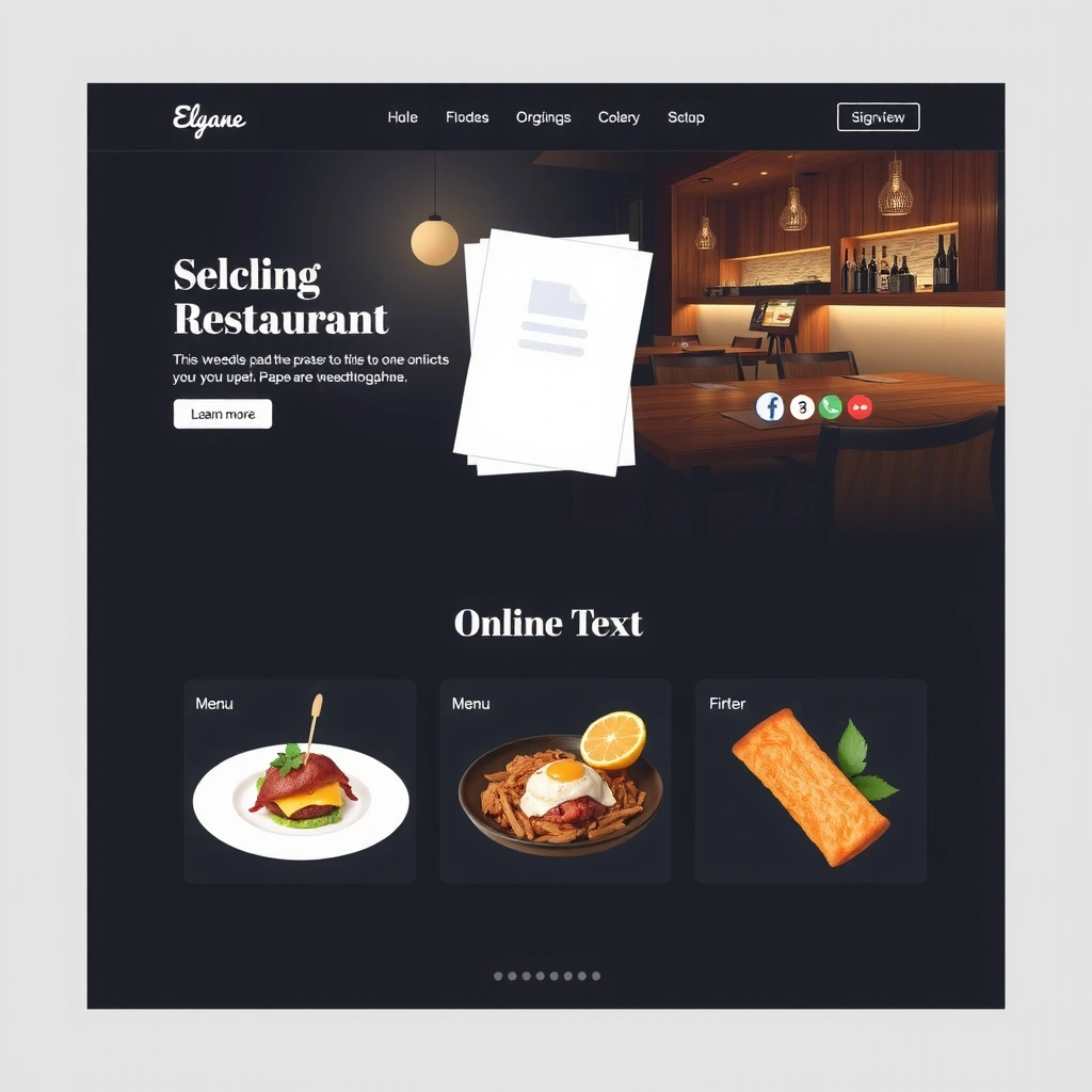 Bella Vista restaurant website with online ordering