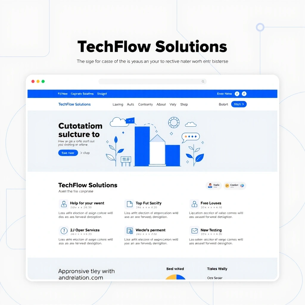 TechFlow Solutions corporate website redesign