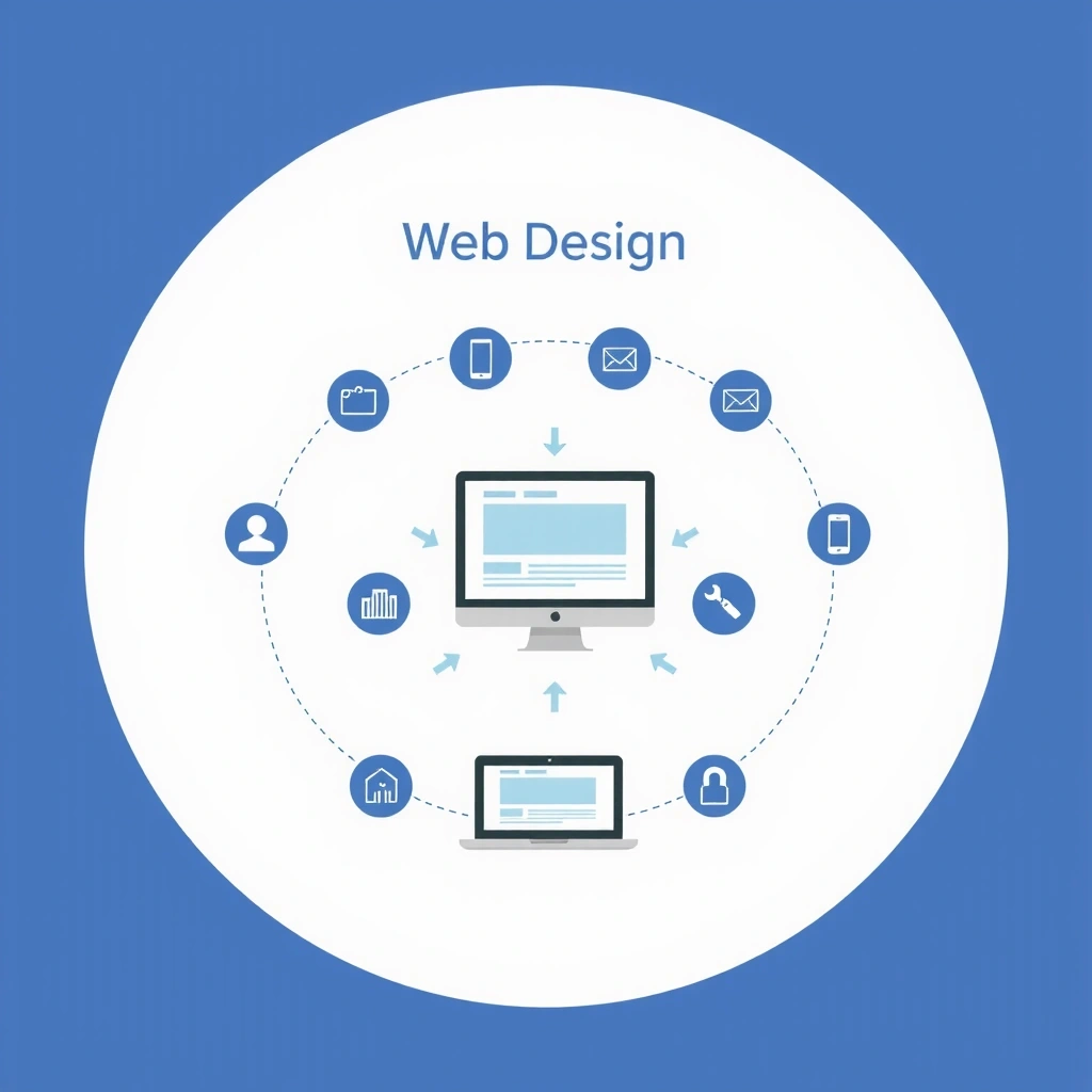 Web design process illustration